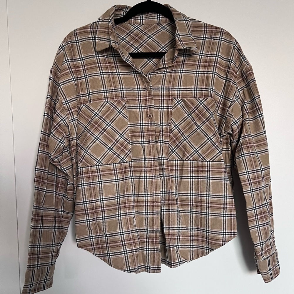 Cropped Forever 21 Women’s Flannel Button up